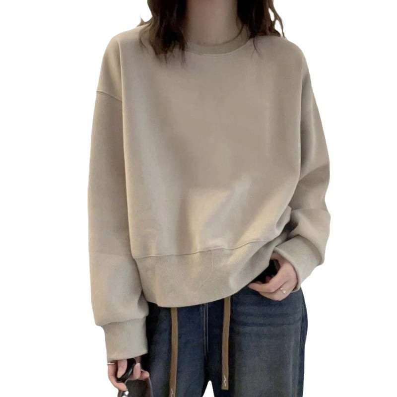 レディース スウェット ゆったりシルエットの裏起毛スウェット