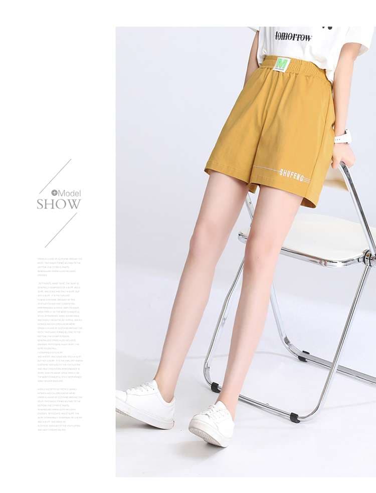 レディース スウェット マルチカラー スポーティ ワイドショートパンツ