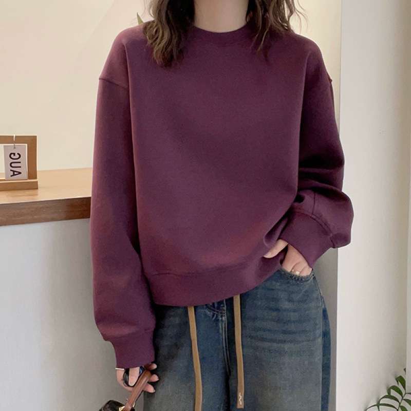 レディース スウェット ゆったりシルエットの裏起毛スウェット