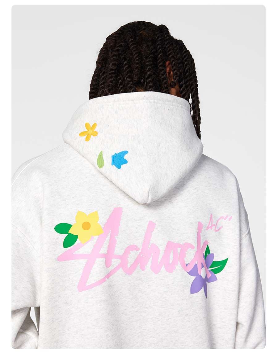 レディース スウェット アシュック フラワーロゴ パーカー