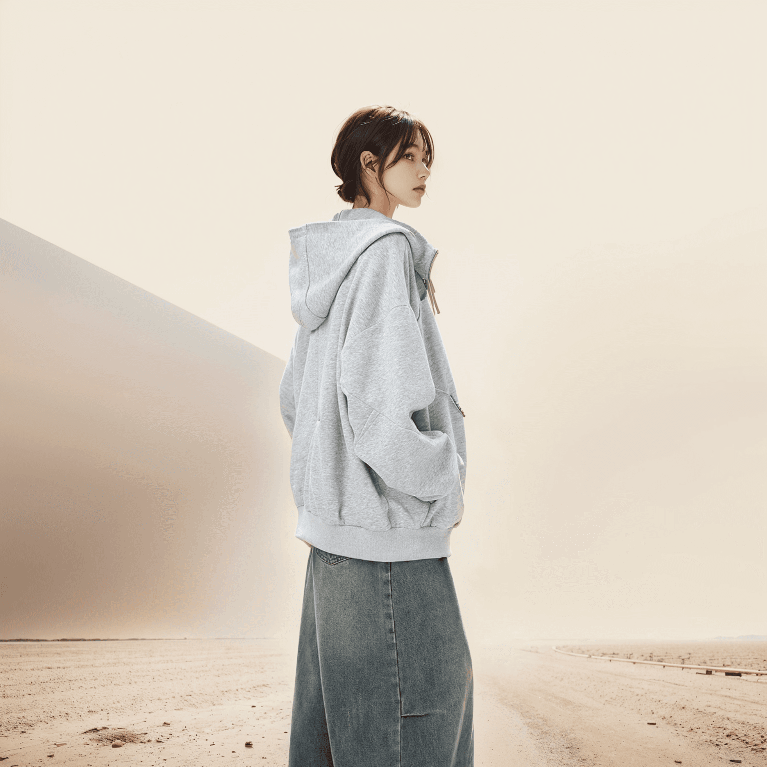 レディース スウェット オーバーサイズ ジップアップ パーカー