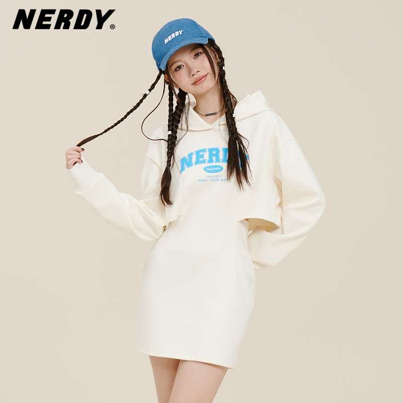 レディース スウェット NERDY スポーティーフーディワンピース