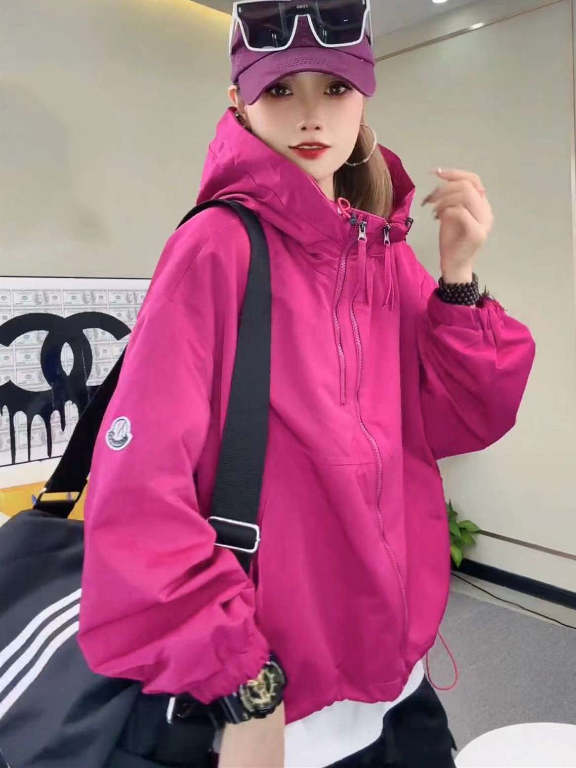 レディース スウェット オーバーサイズ スポーティ ジャケット