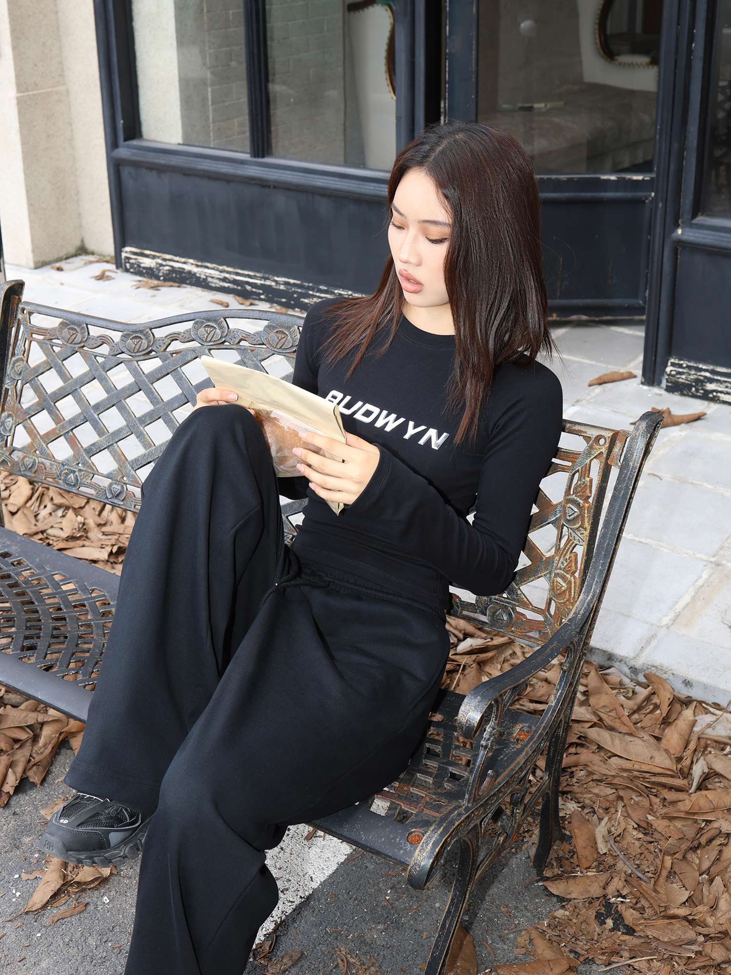 レディース リラックスワイドレッグスウェットパンツ