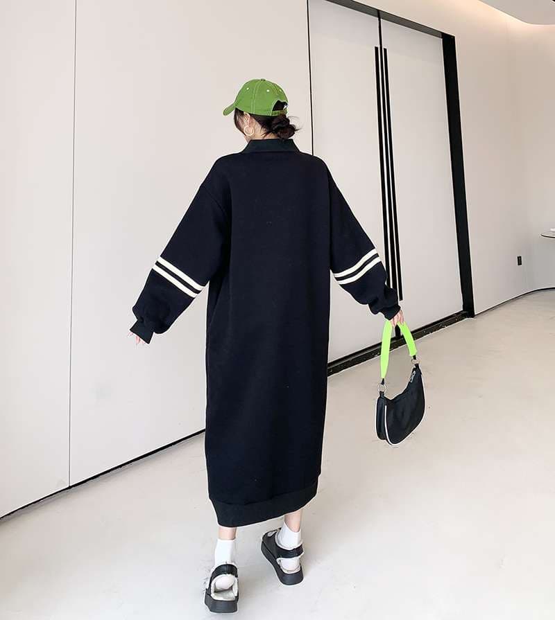 レディース Y.O.U.T.H.カレッジロゴ オーバーサイズスウェットワンピース