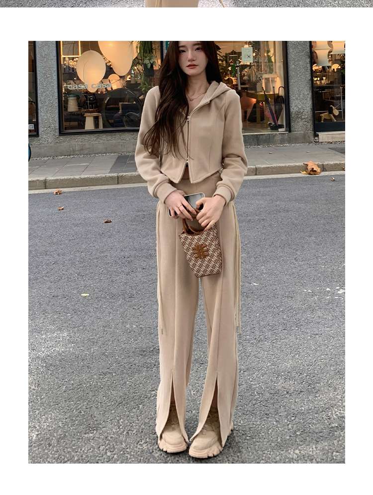 レディース エレガントワイドレッグスウェットパンツ