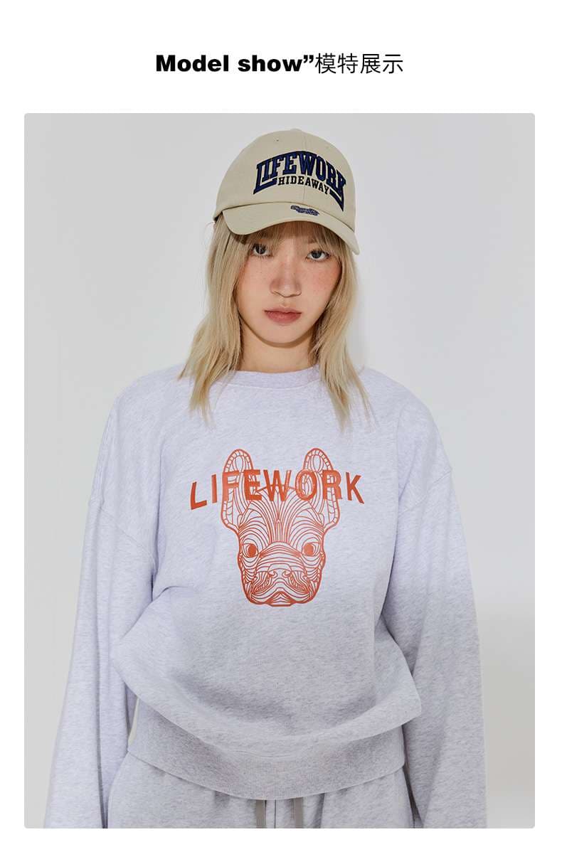 レディース LifeWork フレンチブルドッグロゴスウェット