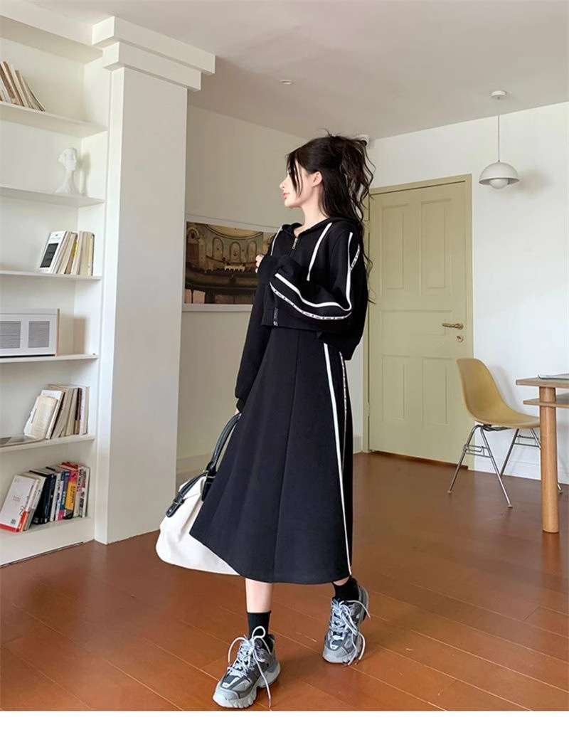 レディース スウェット ゆったり着こなせるワンピース＆パーカーセット