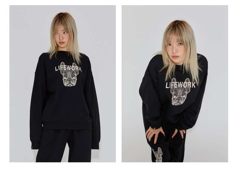 レディース LifeWork フレンチブルドッグロゴスウェット