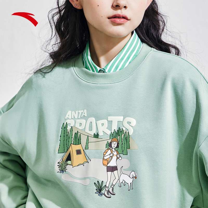 レディース アンタスポーツ アウトドアプリント スウェットシャツ