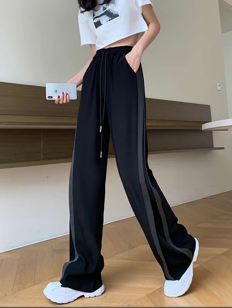 レディース サイドラインワイドスウェットパンツ