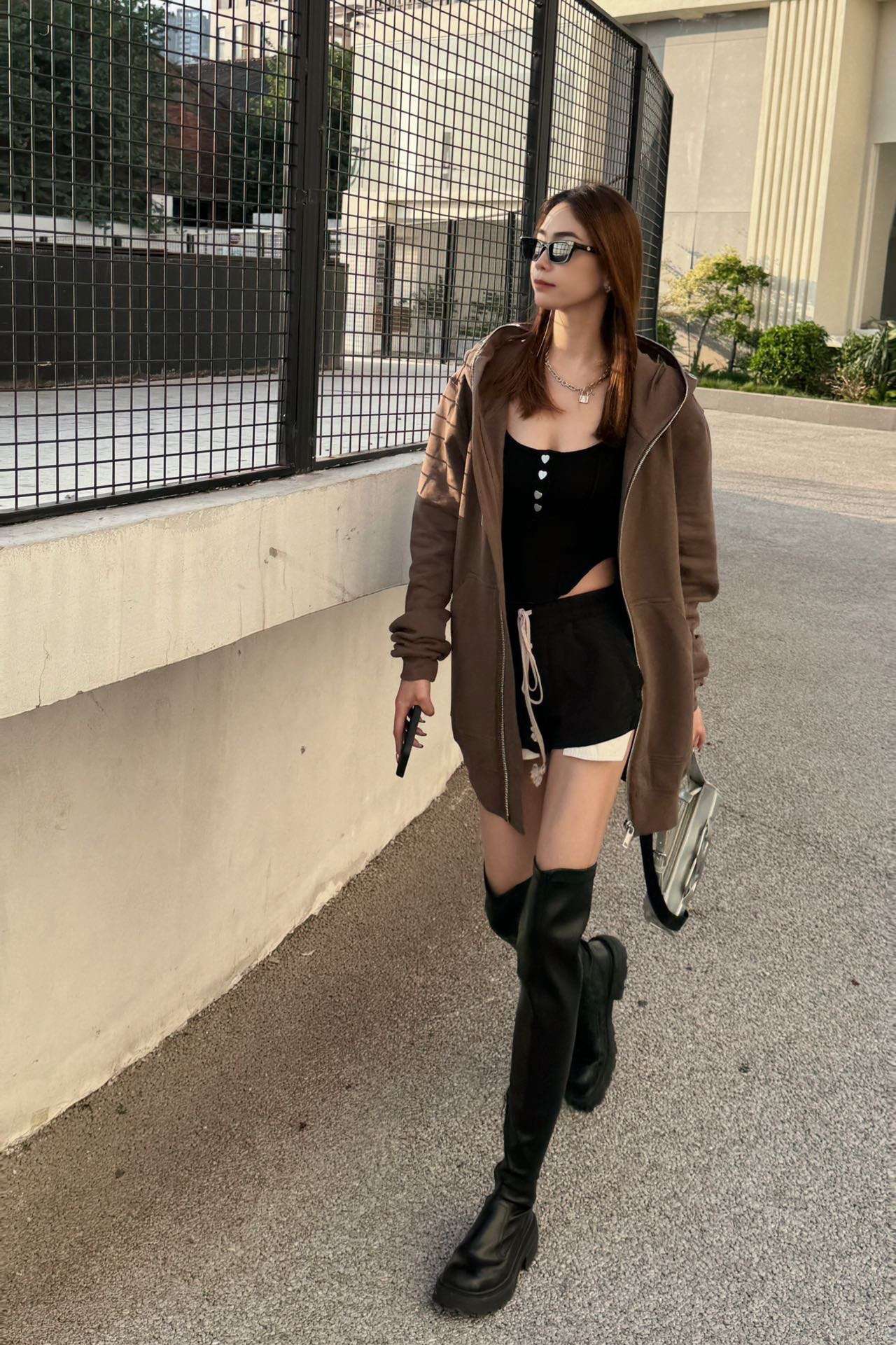 レディース フルジップ高襟フーディー スウェットジャケット