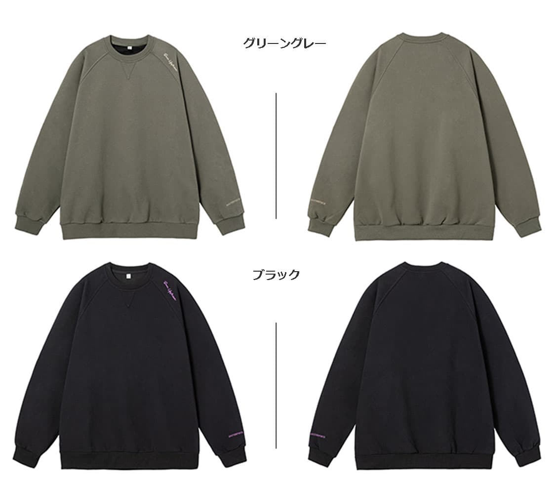 メンズ秋新作厚手丸首スウェット文字刺繍入り全3色