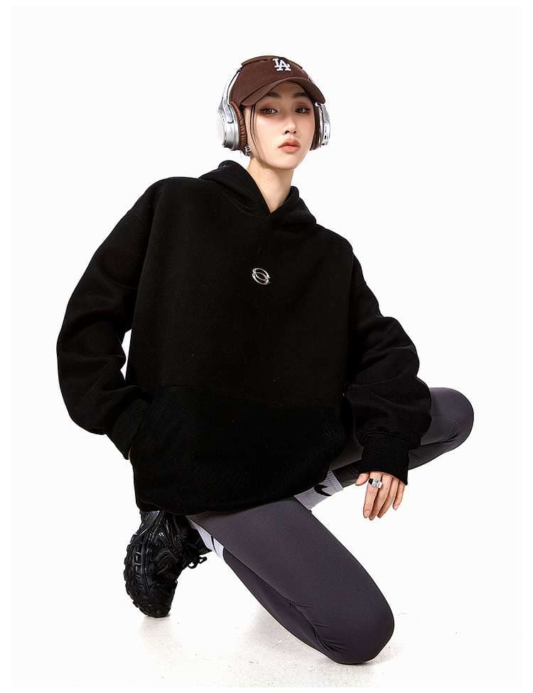 レディース スウェット オーバーサイズ ミニマルロゴ パーカー