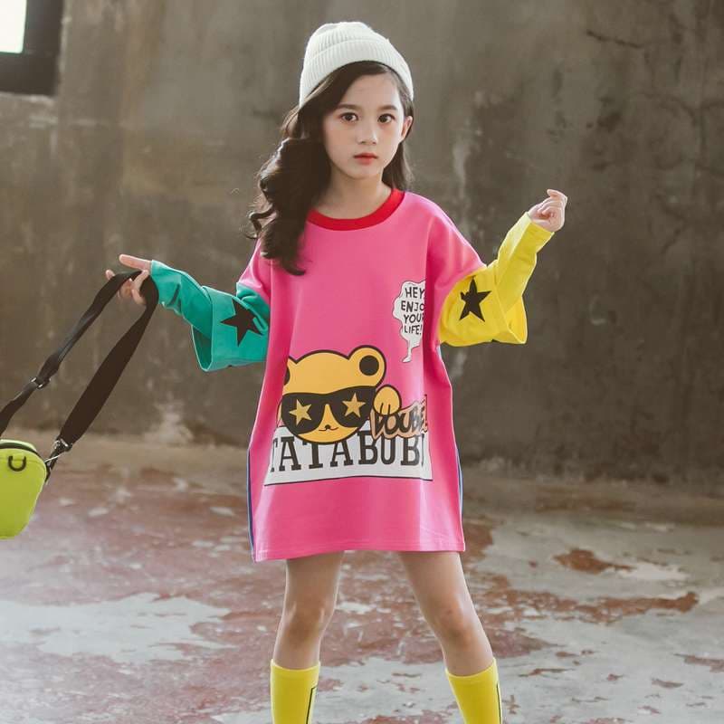 レディース スウェット カラフルポップ キッズ ロングTシャツワンピ
