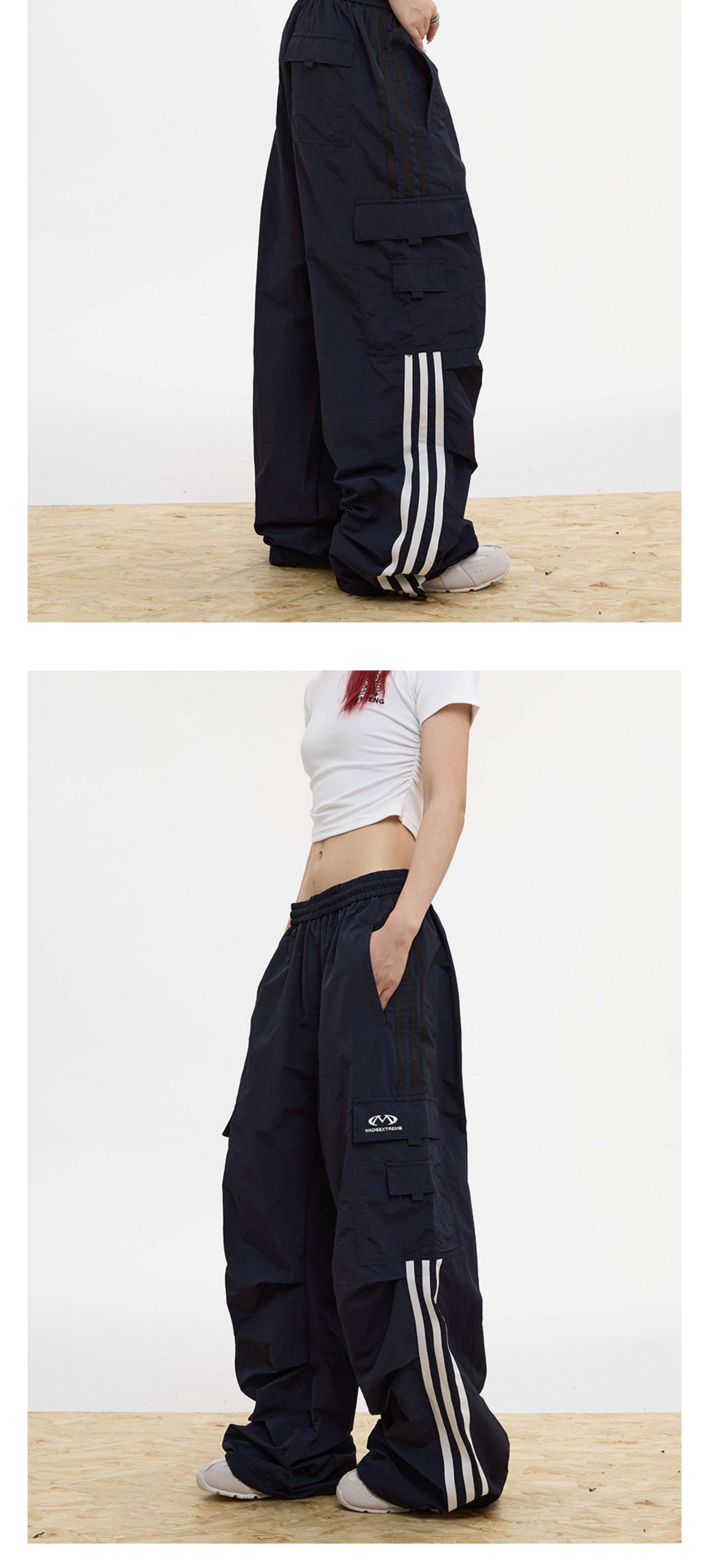 レディース スウェット ストリート系カーゴワイドパンツ