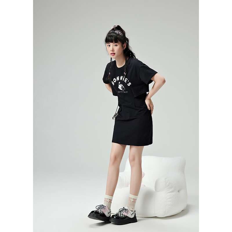 レディース スウェット スポーティーカジュアル ロゴTシャツワンピース