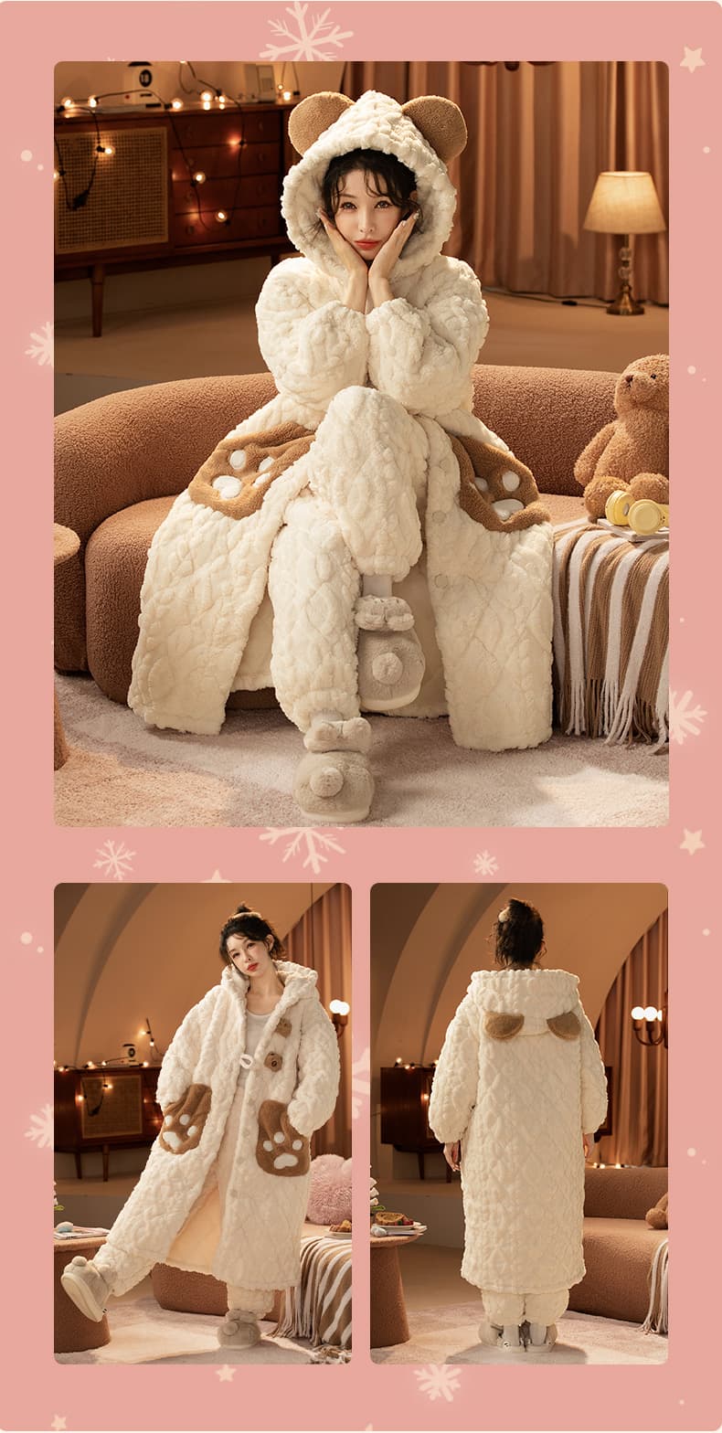 レディース スウェット ふわもこ くまさん パジャマ セットアップ