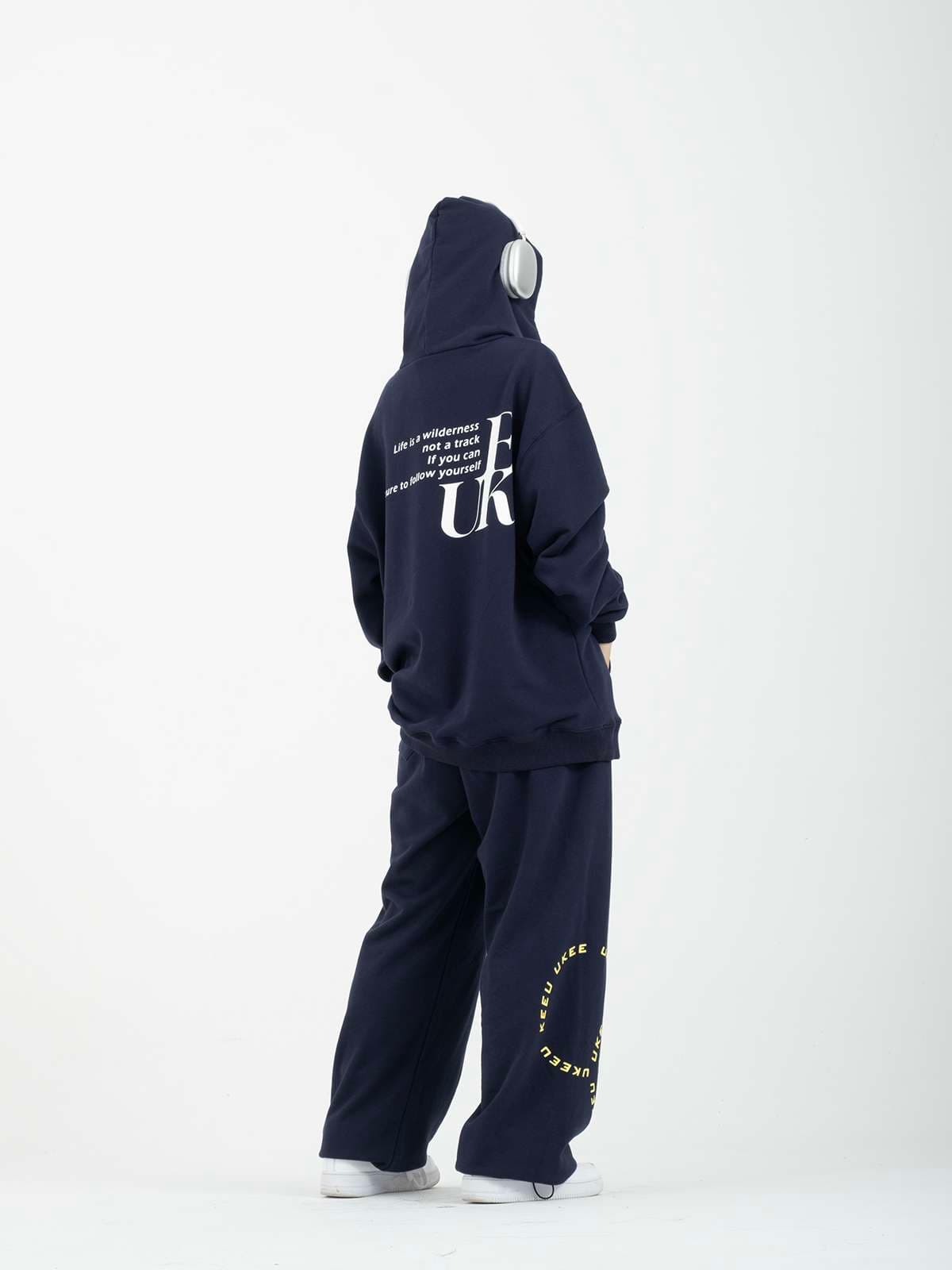 レディース UKEEUロゴ入りワイドスウェットパンツ