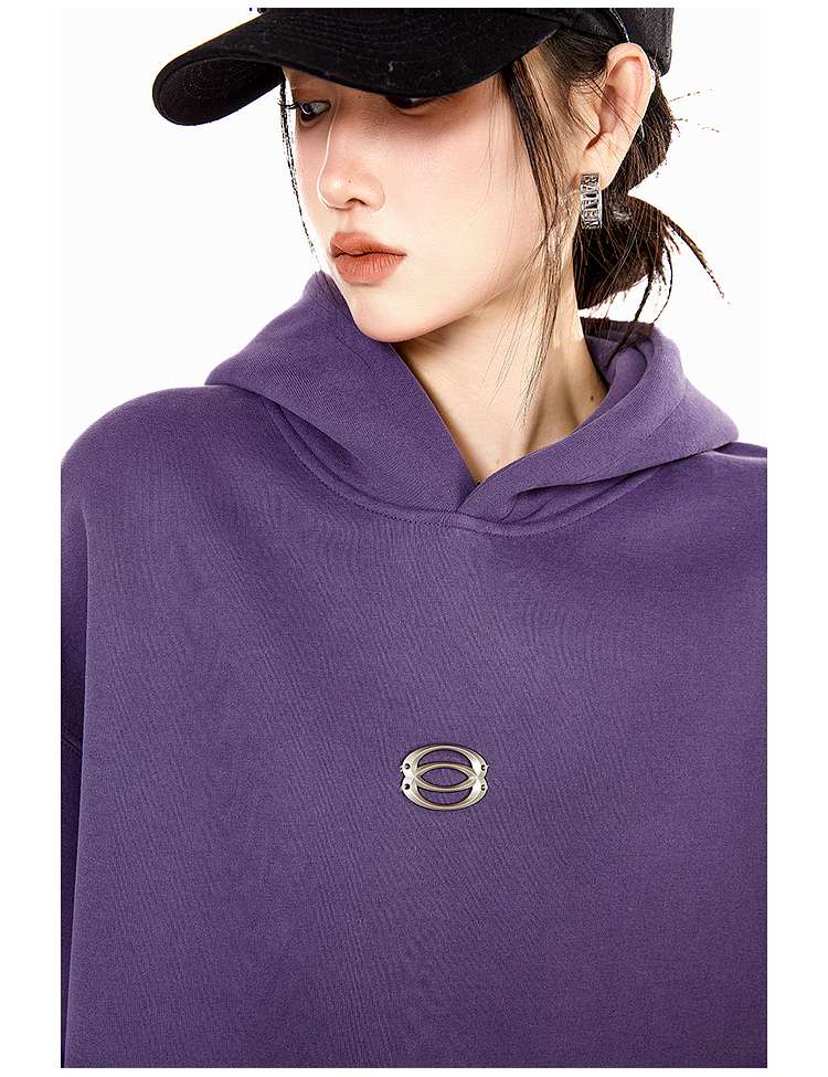 レディース スウェット オーバーサイズ ミニマルロゴ パーカー