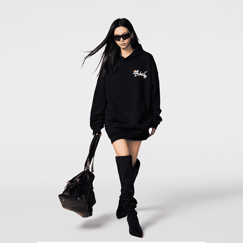 レディース スウェット アシュック フラワーロゴ パーカー