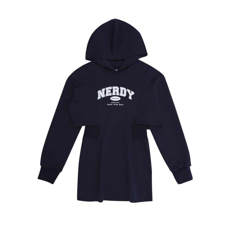レディース スウェット NERDY スポーティーフーディワンピース