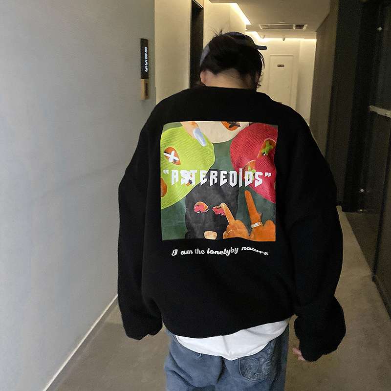 レディース スウェット ゆったりアートプリントスウェット