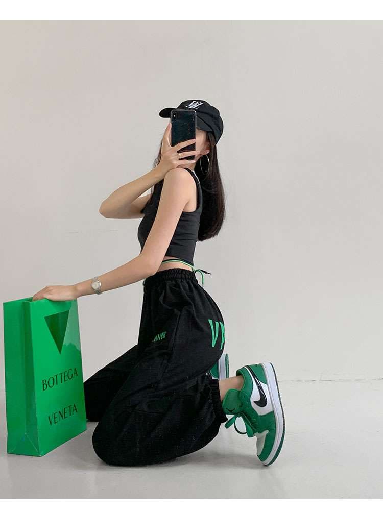 レディース スポーティカラフルワイドスウェットパンツ