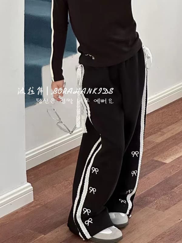 キッズ レース飾り スウェットパンツ 女の子