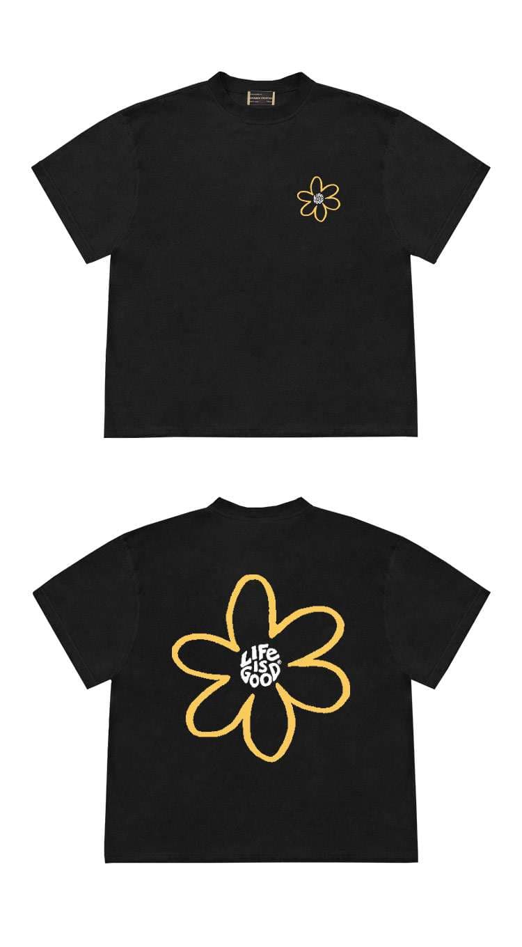 レディース スウェット ライフ・イズ・グッド フラワーTシャツ