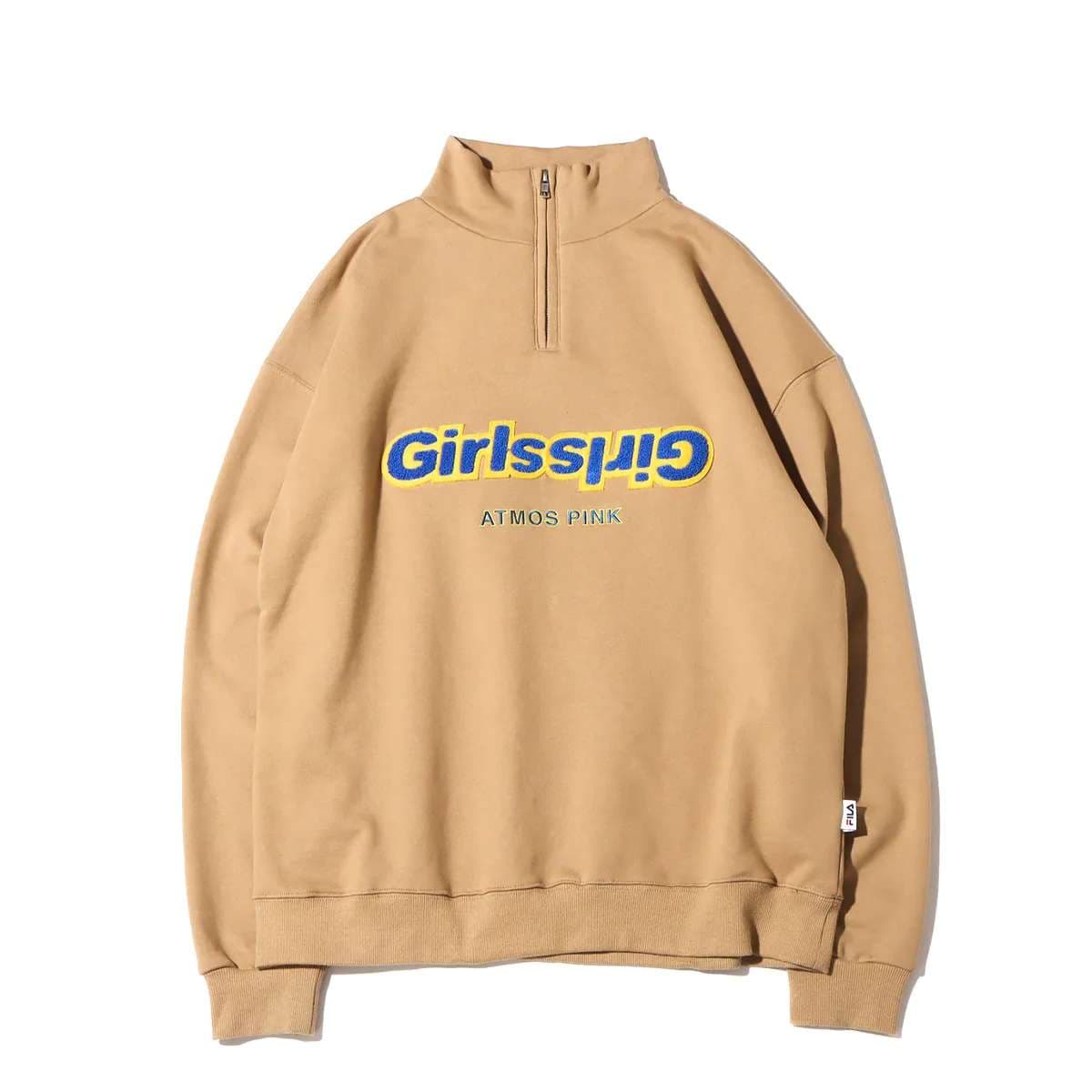 レディース ガールズリング ハーフジップ スウェットトップス