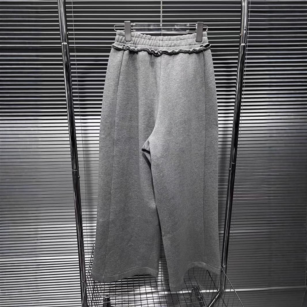 レディース フリル付きワイドスウェット パンツ