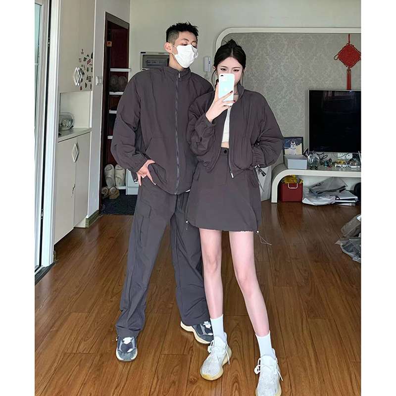 レディース スウェット ユニセックス オーバーサイズ ジップアップジャケット&スカートセット